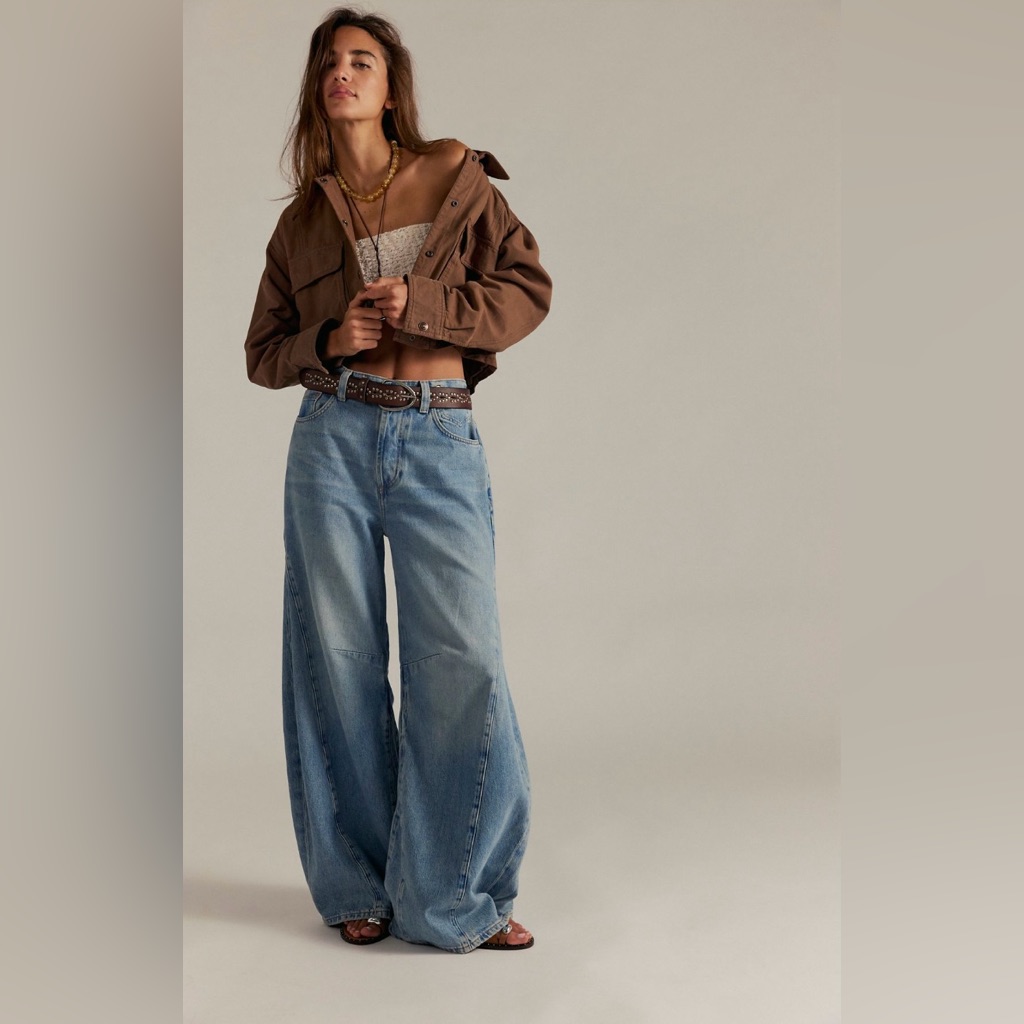 Nwt We The Free Eden High Slouchy Flare Jeans ~Fast Forward~